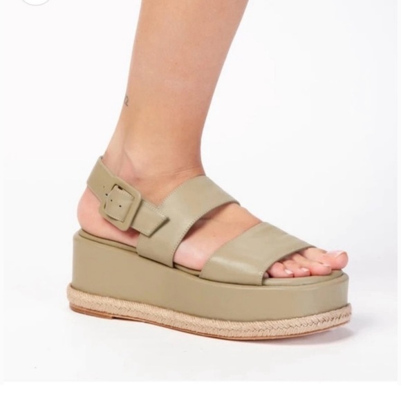 Paloma Barcelona Leather Platform Sandals size 37 - Picture 1 of 8